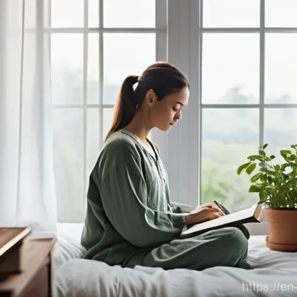 디지털 웰빙을 위한 시간 관리 방법 - **Morning Serenity: A Mindful Start**
A peaceful, sun-drenched bedroom scene at dawn. An adult w...