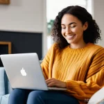 비대면 헬스케어 서비스의 발전 - **Telehealth Comfort and Connection**
    *   **Subject:** A young professional woman in her late 20...